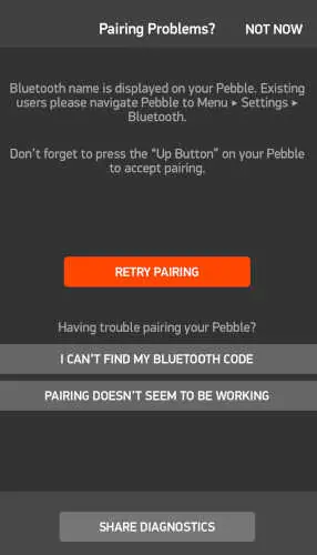 Bluetooth接続失敗画面