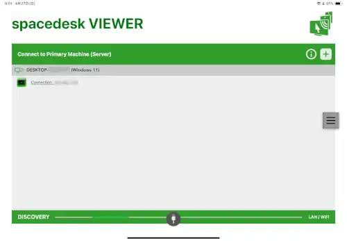 iPad、Windowsにコネクト成功