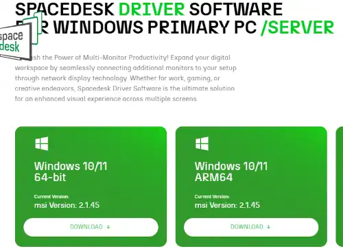 spacedeskDriverをどのプラットフォームを選ぶか決める