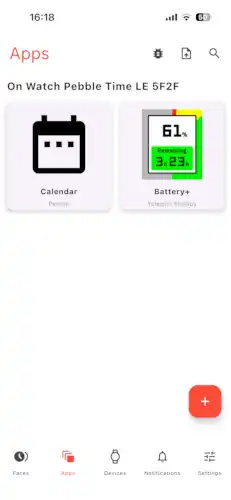 Pebble CoreのAppsでは、自分のPebble Watchに入れてあるアプリ